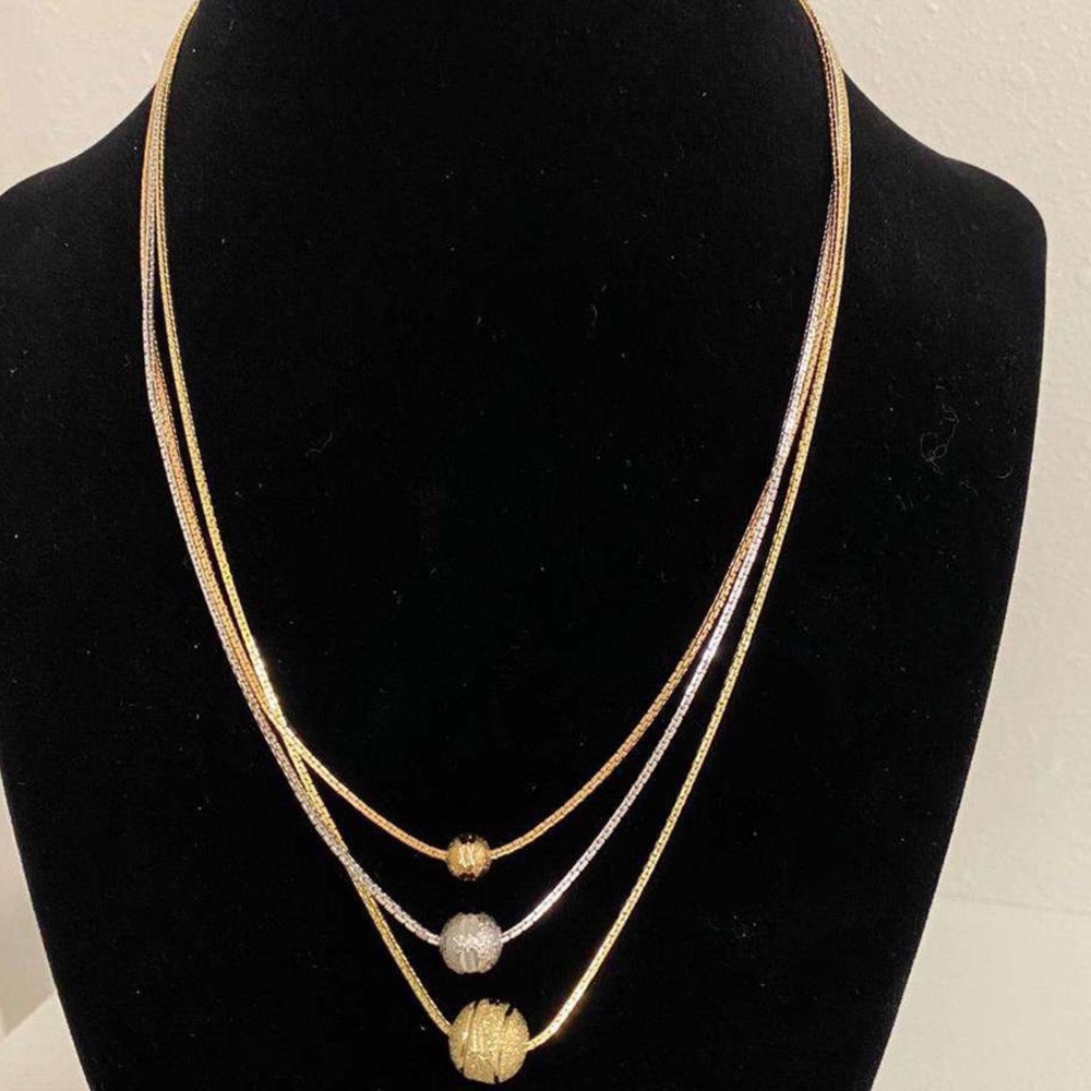 Three color gold necklace